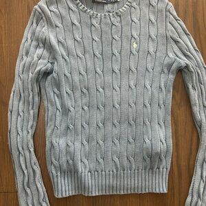 Ralph Lauren Light Gray Cable Knit Sweater